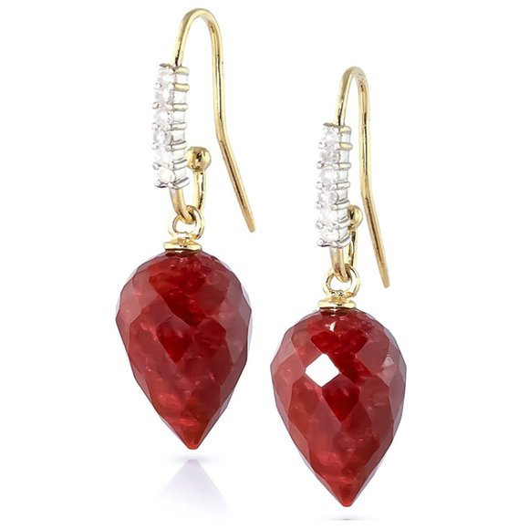 Galaxy Gold Products Jewelry - 14k Gold Earrings with Diamonds & Rubies